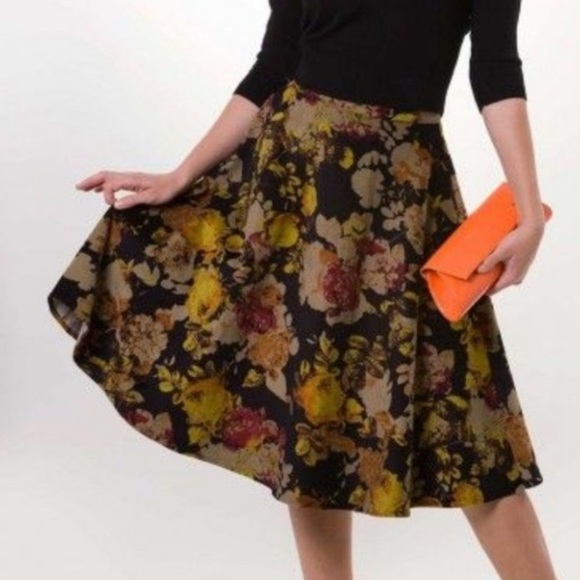 Tatyana Dresses & Skirts - Tatyana In Bloom Skirt Black Floral Size M